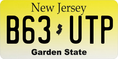 NJ license plate B63UTP