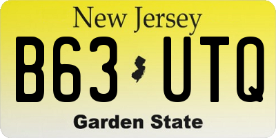 NJ license plate B63UTQ