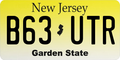 NJ license plate B63UTR