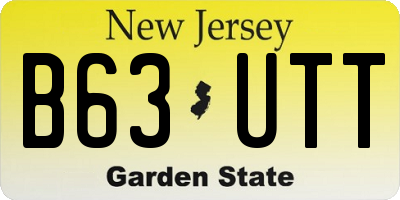 NJ license plate B63UTT