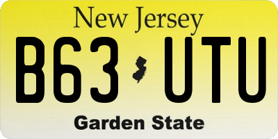 NJ license plate B63UTU