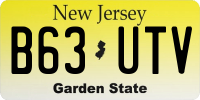 NJ license plate B63UTV
