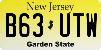 NJ license plate B63UTW