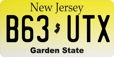 NJ license plate B63UTX