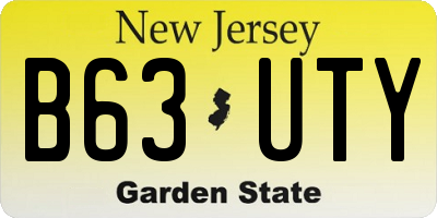 NJ license plate B63UTY