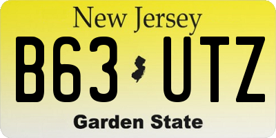 NJ license plate B63UTZ