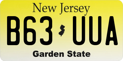 NJ license plate B63UUA