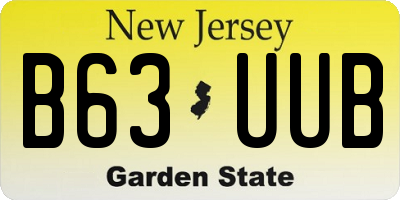 NJ license plate B63UUB
