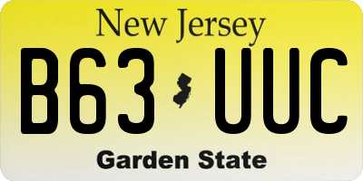 NJ license plate B63UUC