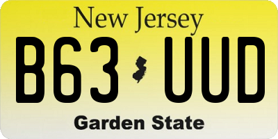 NJ license plate B63UUD