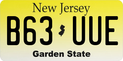 NJ license plate B63UUE