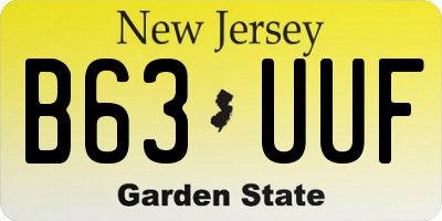 NJ license plate B63UUF