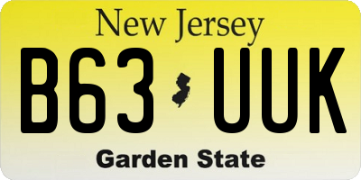 NJ license plate B63UUK