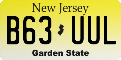 NJ license plate B63UUL