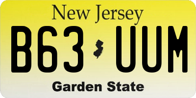 NJ license plate B63UUM