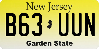 NJ license plate B63UUN