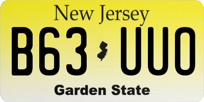 NJ license plate B63UUO