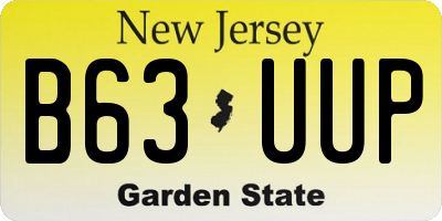 NJ license plate B63UUP