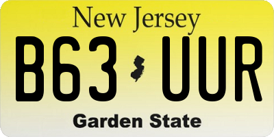 NJ license plate B63UUR