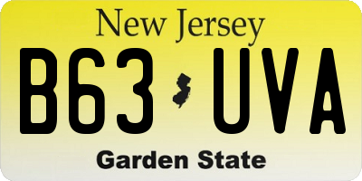 NJ license plate B63UVA