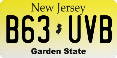 NJ license plate B63UVB