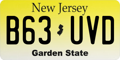 NJ license plate B63UVD