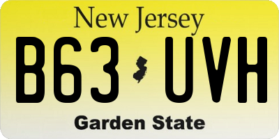 NJ license plate B63UVH