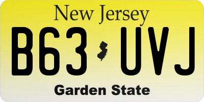 NJ license plate B63UVJ