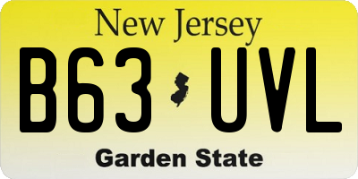 NJ license plate B63UVL