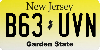 NJ license plate B63UVN
