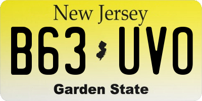 NJ license plate B63UVO