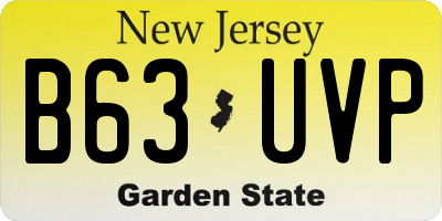 NJ license plate B63UVP