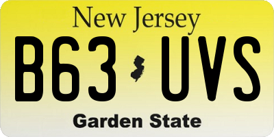 NJ license plate B63UVS