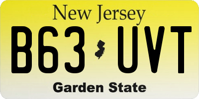 NJ license plate B63UVT