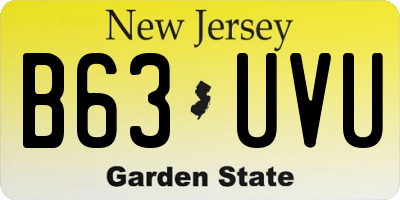 NJ license plate B63UVU
