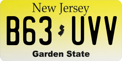 NJ license plate B63UVV
