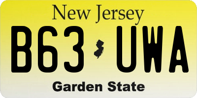 NJ license plate B63UWA