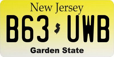 NJ license plate B63UWB
