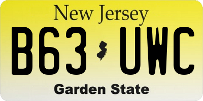 NJ license plate B63UWC