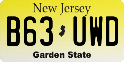 NJ license plate B63UWD