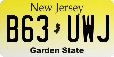 NJ license plate B63UWJ