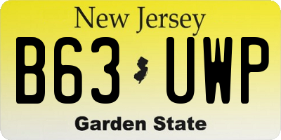 NJ license plate B63UWP