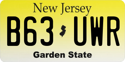 NJ license plate B63UWR