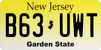 NJ license plate B63UWT