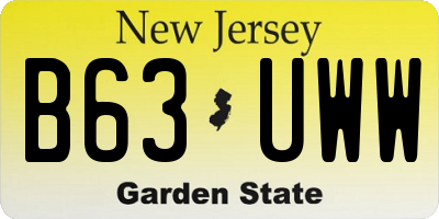 NJ license plate B63UWW