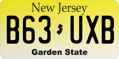 NJ license plate B63UXB