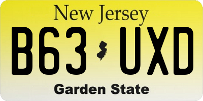 NJ license plate B63UXD