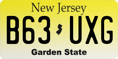 NJ license plate B63UXG