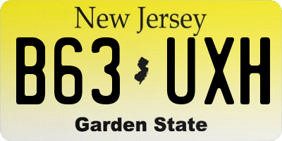 NJ license plate B63UXH