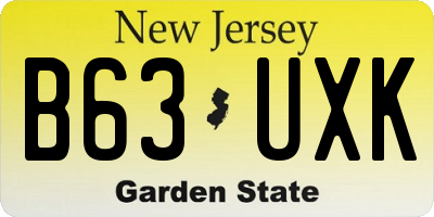 NJ license plate B63UXK